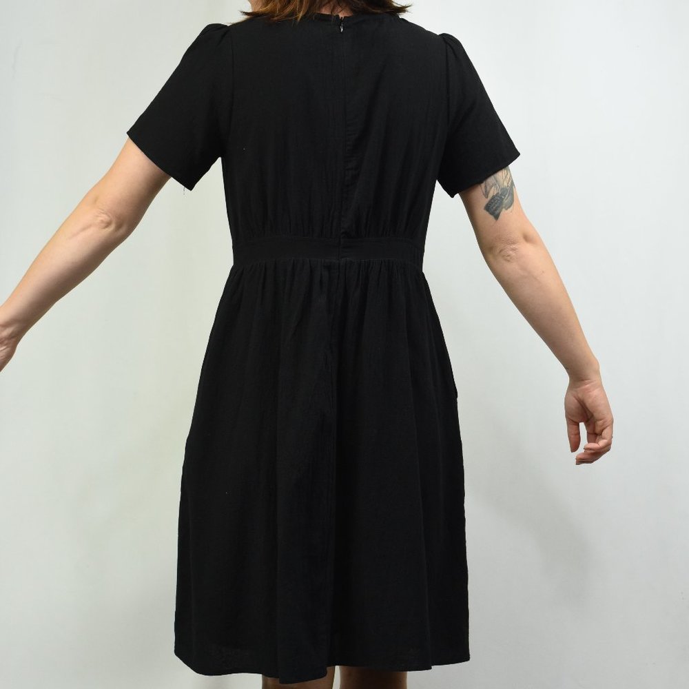 Roolee Pieced Waist Button Down Midi Dress Sz M - Picture 3 of 11
